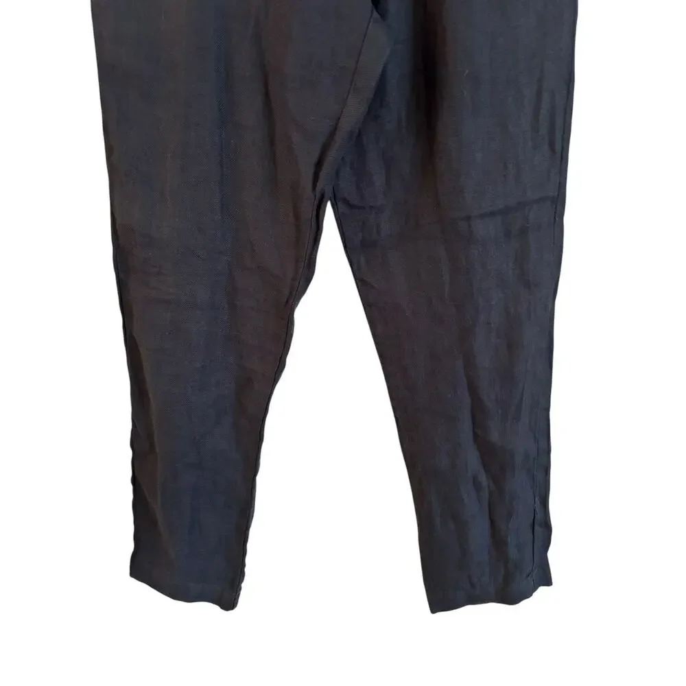Zara Mens Relaxed Linen Pants Trousers straight Blue US 29 EU 36 NWT